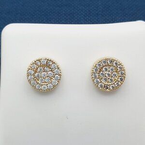 "14K Gold Plated Cubic Zircon Earrings, INUS1BR125